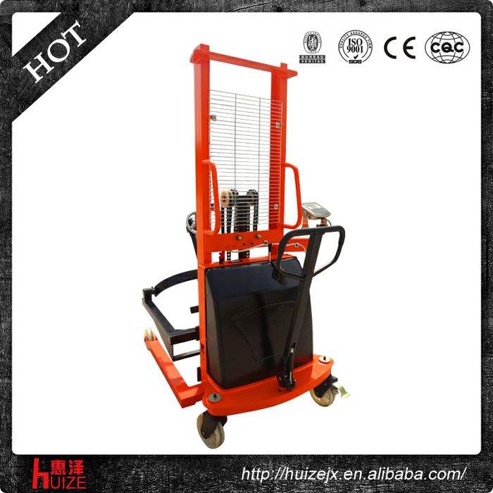 半電動稱重油桶車（夾鐵桶，手搖翻轉(zhuǎn)倒料）