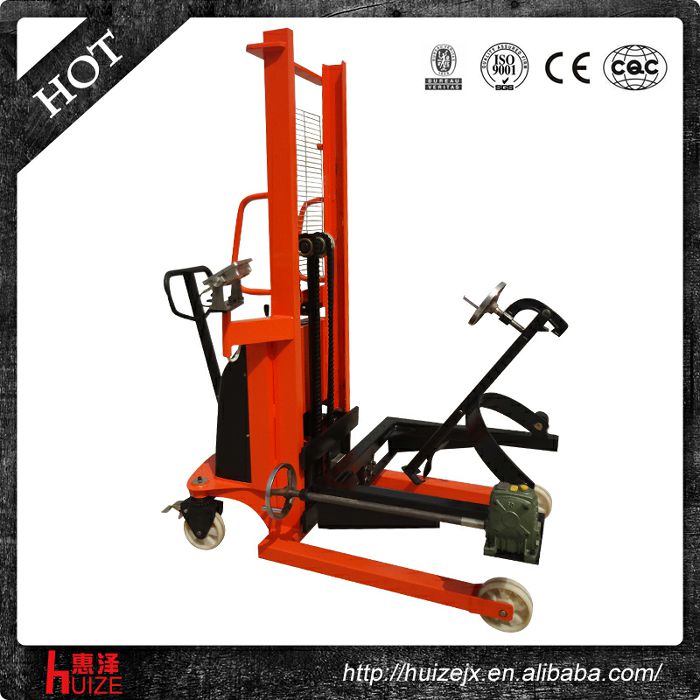 半電動稱重油桶車（夾鐵桶，手搖翻轉倒料）2